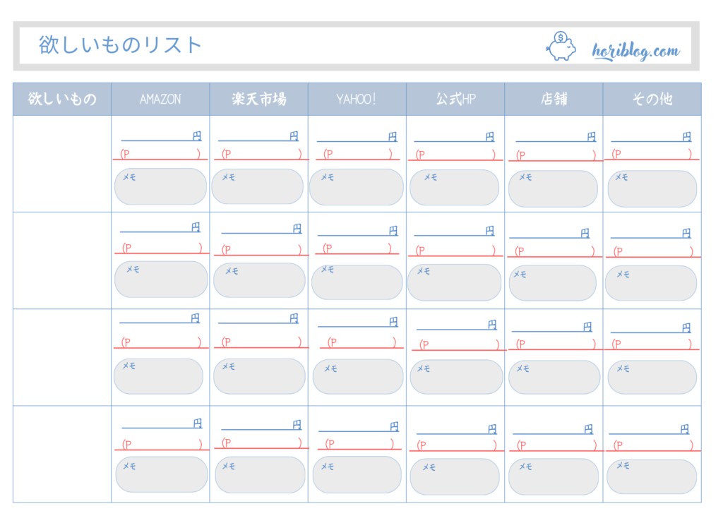 欲しいものリスト